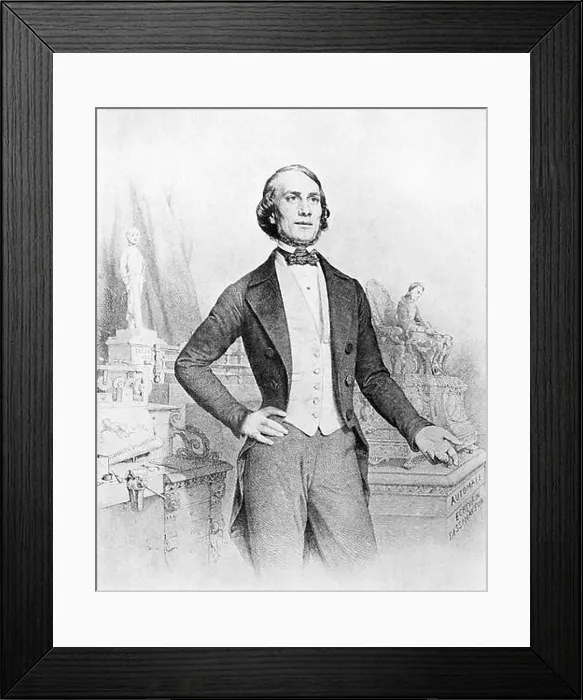 Framed Print : Jean-Eugene Robert-Houdin (1805-1871) was a French watchmaker