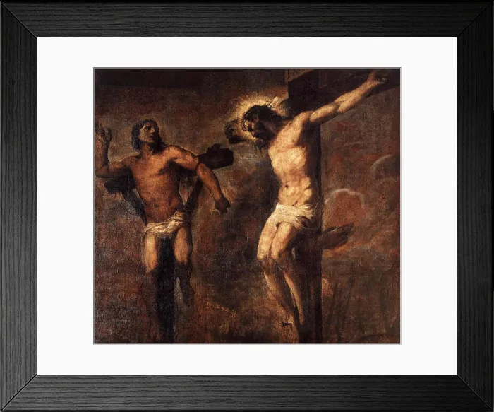 Framed Print : Christ and the Good Thief circa 1566. 1195 Titian - Christ and the Good Thief - WGA22832 Framed Print : Christ and the Good Thief circa 1566. 1195 Titian - Christ and the Good Thief - WGA22832