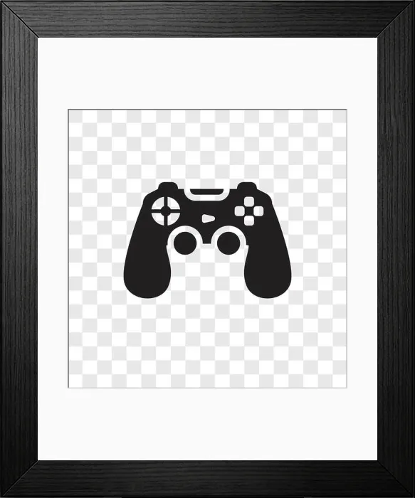 Framed Print : Game controller vector icon isolated on transparent background, Game controller transparency logo concept Framed Print : Game controller vector icon isolated on transparent background, Game controller transparency logo concept