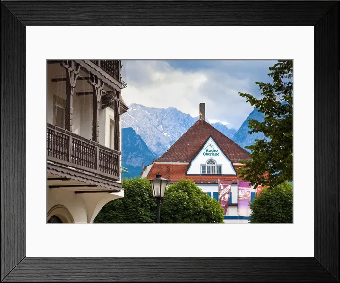 Framed Print : Radio Oberland radio station building Garmisch-Partenkirchen Bavaria Germany Europe Framed Print : Radio Oberland radio station building Garmisch-Partenkirchen Bavaria Germany Europe