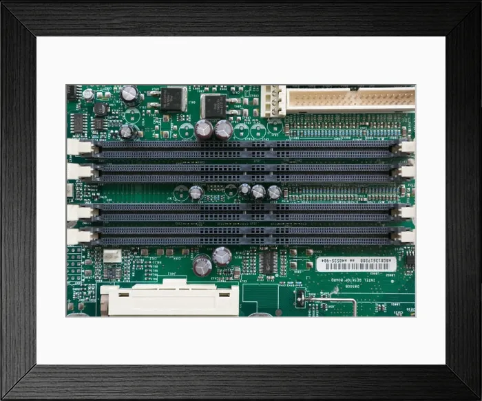 Framed Print : Full Frame Front View of Computer Motherboard Circuit Framed Print : Full Frame Front View of Computer Motherboard Circuit