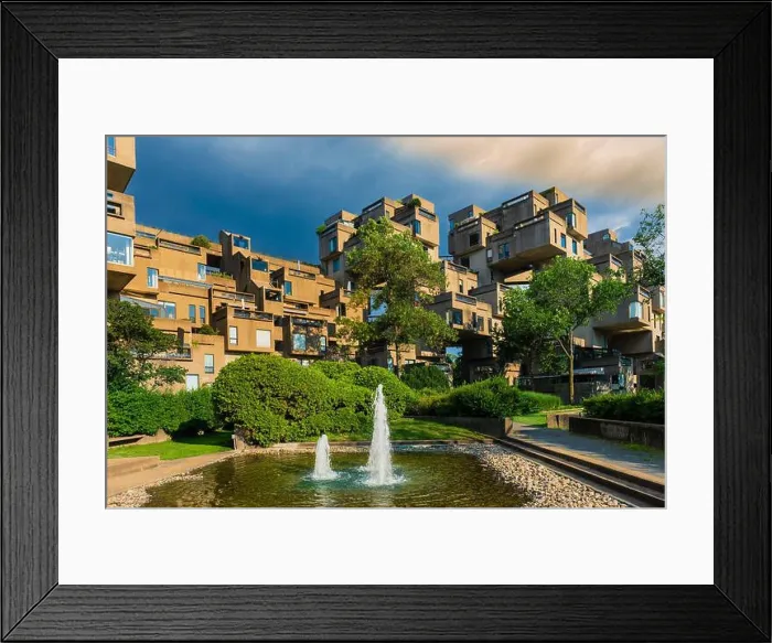 Framed Print : Housing complex of Habitat 67 in Montreal, a unique and geometric residential complex; Montreal, Quebec, Canada Framed Print : Housing complex of Habitat 67 in Montreal, a unique and geometric residential complex; Montreal, Quebec, Canada