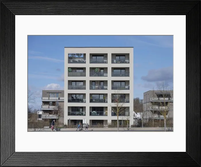 Framed Print : Modern residential building in the new Hubland residential area Framed Print : Modern residential building in the new Hubland residential area