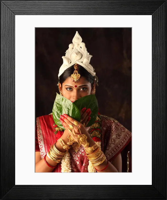 Framed Print : Indian bride performing traditional ritual Framed Print : Indian bride performing traditional ritual