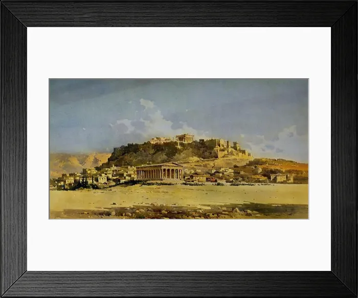 Framed Print : Giallinas Angelos (1857 - 1939) Thision and the Acropolis Framed Print : Giallinas Angelos (1857 - 1939) Thision and the Acropolis