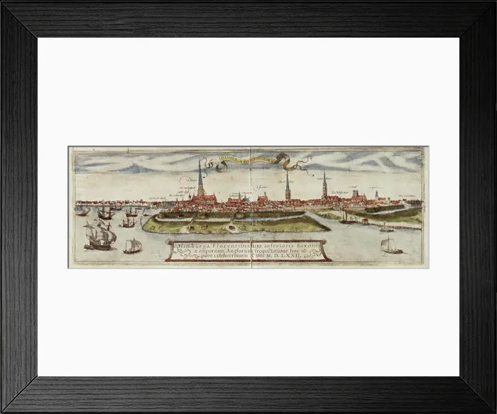 Framed Print : N / A. Hamburg. 16th century. Georg Braun; Frans Hogenberg 230 Braun Hamburg HAAB Framed Print : N / A. Hamburg. 16th century. Georg Braun; Frans Hogenberg 230 Braun Hamburg HAAB