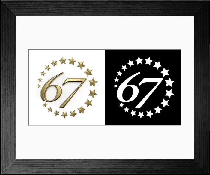 Framed Print : Number 67 (number sixty-seven) Framed Print : Number 67 (number sixty-seven)