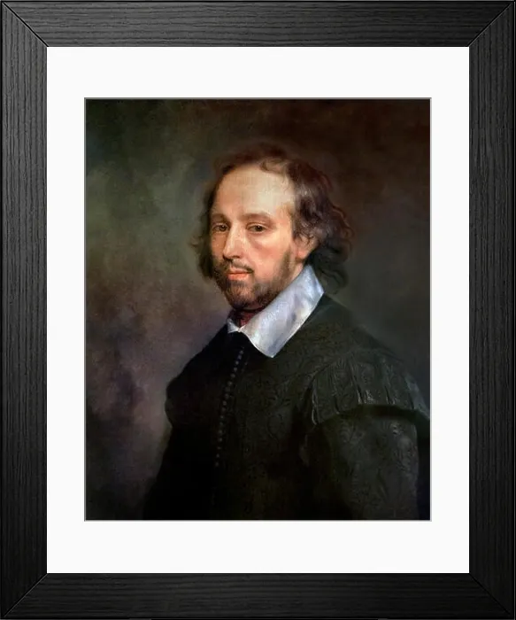 Framed Print : William Shakespeare. Portrait of Shakespeare by Gerard Soest, reproduction of a c.1667 painting Framed Print : William Shakespeare. Portrait of Shakespeare by Gerard Soest, reproduction of a c.1667 painting