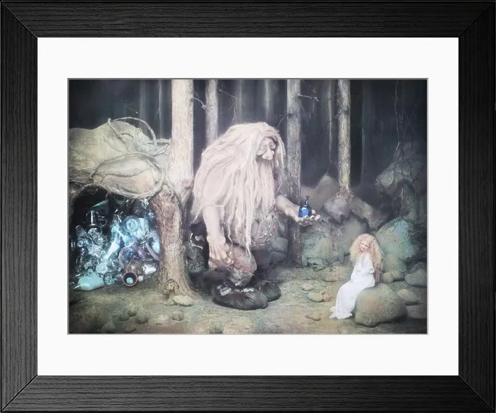 Framed Print : Vintage John Bauer fantasy elves and goblins illustration art Framed Print : Vintage John Bauer fantasy elves and goblins illustration art
