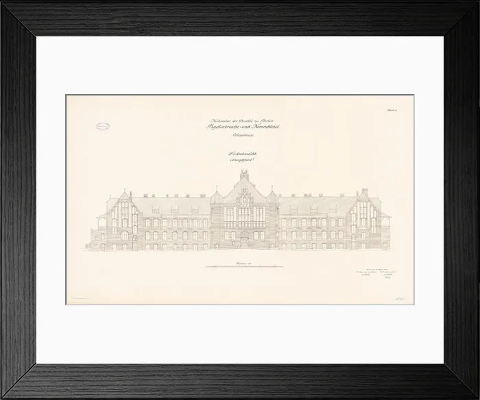 Framed Print : Diestel Georg (1854-1926), Psychiatric and Nerve Clinic of the Charité