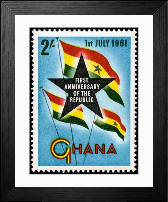 Framed Print : Postage stamp from Ghana in the First anniversary of the Republic series issued in 1961 Framed Print : Postage stamp from Ghana in the First anniversary of the Republic series issued in 1961