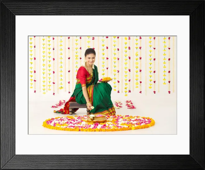 Framed Print : South Indian woman making rangoli Framed Print : South Indian woman making rangoli