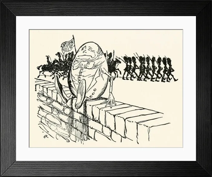 Framed Print : Humpty Dumpty sat on the wall from Mother Goose - The Old Nursery Rhymes illustration by Arthur Rackham (1867-1939) Framed Print : Humpty Dumpty sat on the wall from Mother Goose - The Old Nursery Rhymes illustration by Arthur Rackham (1867-1939)
