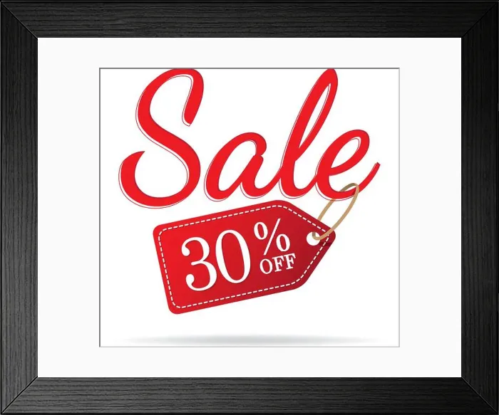 Framed Print : Vol.3 Sale sign set red on white background 30 percent off heading design for banner or poster Framed Print : Vol.3 Sale sign set red on white background 30 percent off heading design for banner or poster