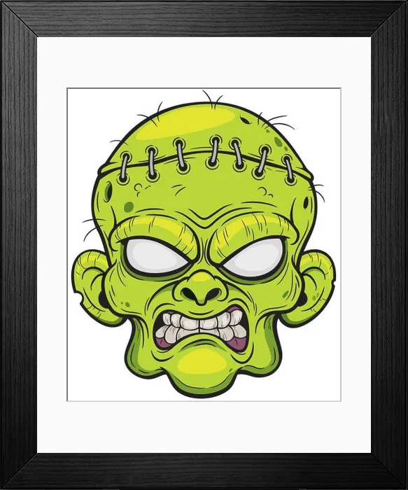 Framed Print : Vector illustration of Cartoon Zombie face Framed Print : Vector illustration of Cartoon Zombie face