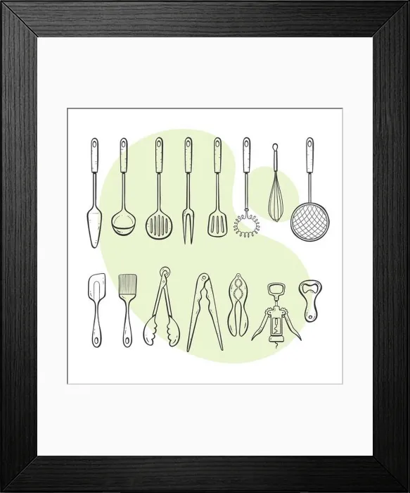 Framed Print : Cooking tools. Collection of kitchen utensils for cooking Framed Print : Cooking tools. Collection of kitchen utensils for cooking