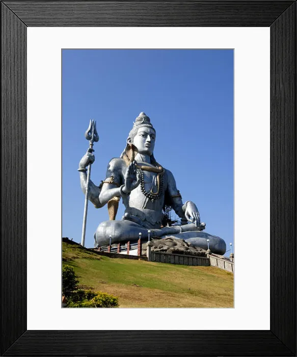 Framed Print : Huge idol Lord Shiva hillock Kandukagiri Murudeshwar Uttar Kannada Karnataka india