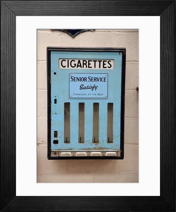 Framed Print : cigarette vending machine england uk Framed Print : cigarette vending machine england uk