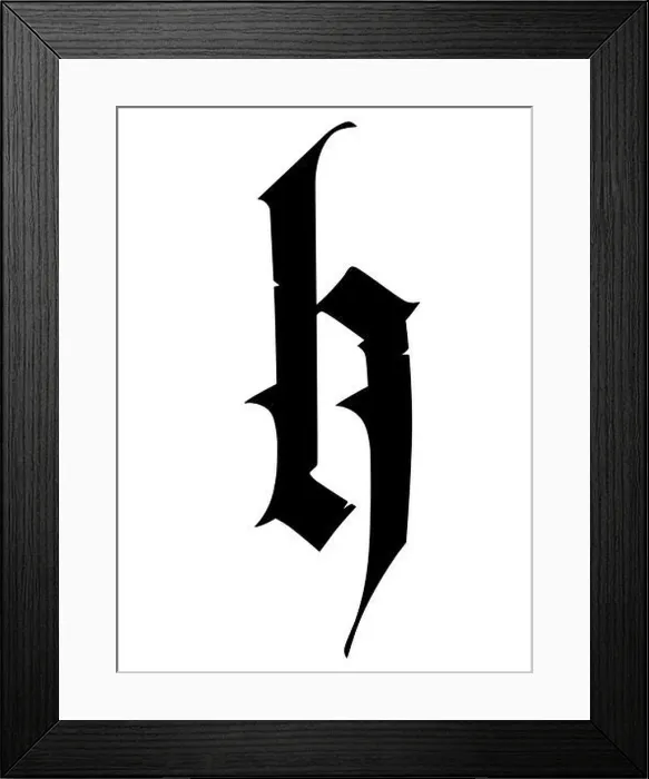 Framed Print : Letter h in the Gothic style. Vector Framed Print : Letter h in the Gothic style. Vector