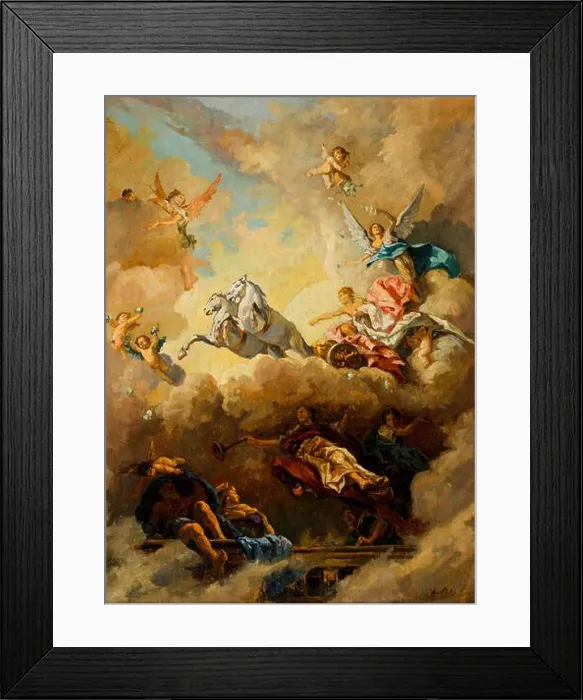 Framed Print : This oil sketch titled Apollo im Sonnenwagen (Apollo in the Sun Chariot) was created around 1900 Framed Print : This oil sketch titled Apollo im Sonnenwagen (Apollo in the Sun Chariot) was created around 1900