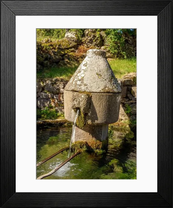 Framed Print : Albepierre Bredons, fountain of Bredons near murat city