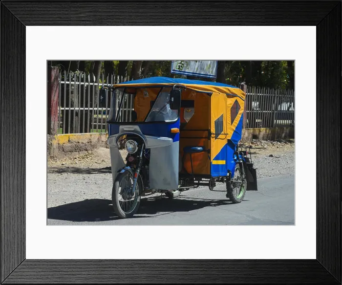 Framed Print : Funny moped taxi in Cusco Peru Framed Print : Funny moped taxi in Cusco Peru