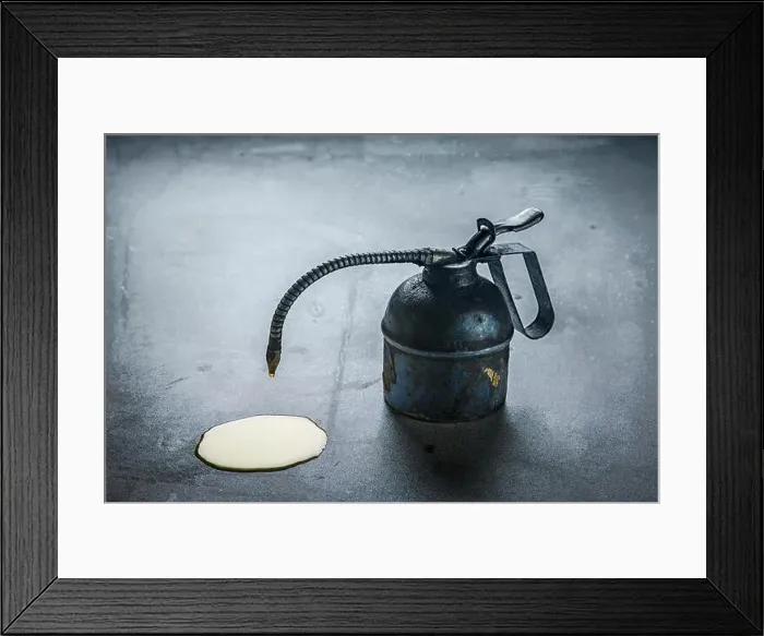 Framed Print : Oil can dripping oil Framed Print : Oil can dripping oil