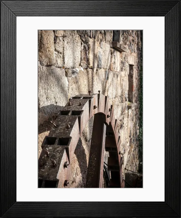 Framed Print : iron waterwheel, water, mill, waterwheel Framed Print : iron waterwheel, water, mill, waterwheel
