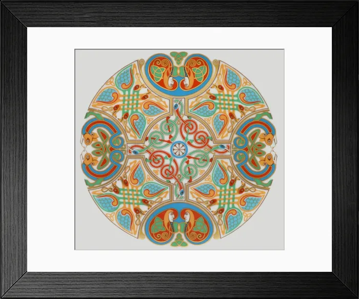 Framed Print : lindisfarne Spode china plates with Celtic designs inspired by the Christian Gospels Framed Print : lindisfarne Spode china plates with Celtic designs inspired by the Christian Gospels