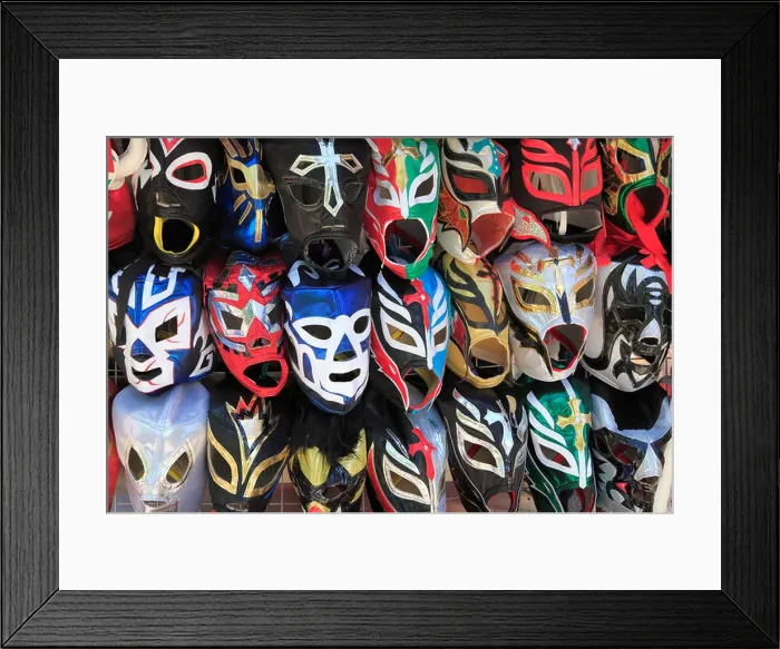 Framed Print : Masks worn by Lucha Libre professional wrestlers Framed Print : Masks worn by Lucha Libre professional wrestlers