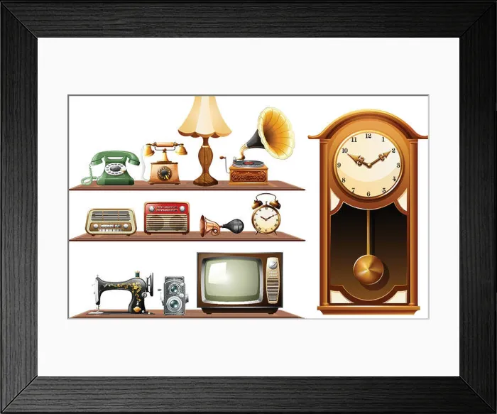 Framed Print : Different kind of vintage objects Framed Print : Different kind of vintage objects