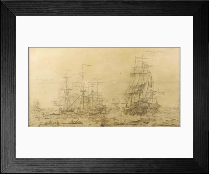 Framed Print : English: A 17th century Whaling Scene Dutch whaling in the Arctic had started in the early 17th century Framed Print : English: A 17th century Whaling Scene Dutch whaling in the Arctic had started in the early 17th century