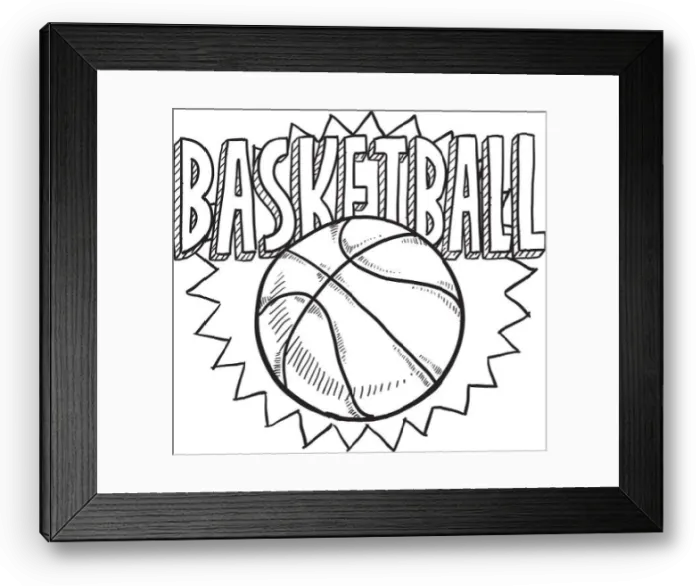 Framed Print : Basketball sketch