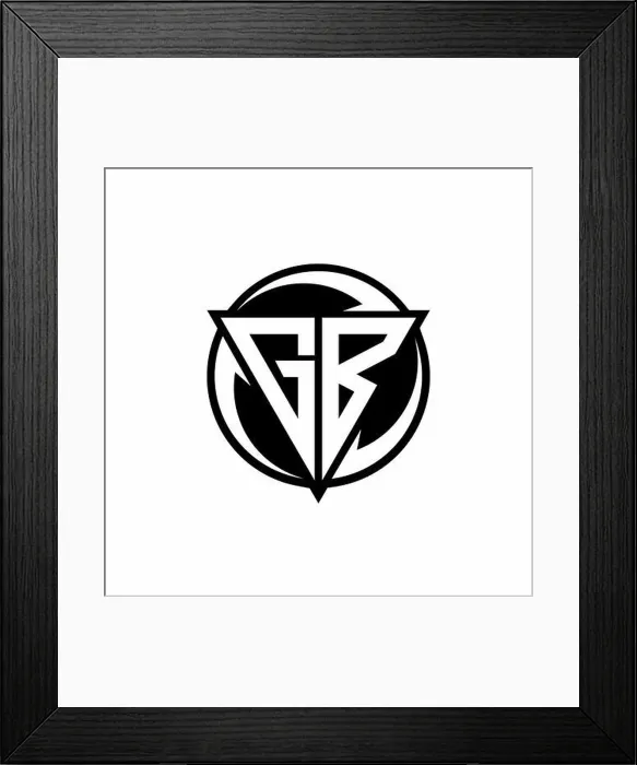 Framed Print : GB logo with triangle shape and circle rounded design template isolated on white background Framed Print : GB logo with triangle shape and circle rounded design template isolated on white background