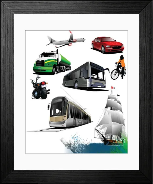 Framed Print : All kinds of transport. Vector illustration