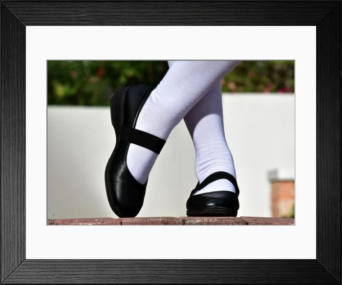 Framed Print : Female Shoes And White Socks Of Girl Relaxing