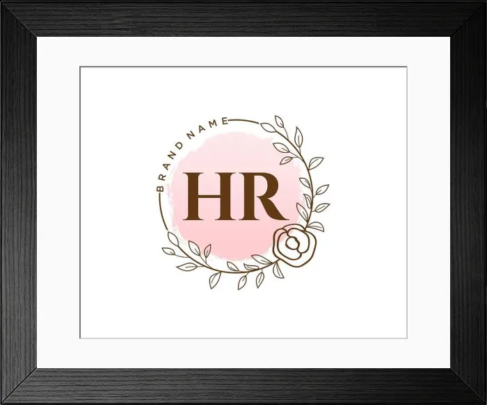 Framed Print : HR feminine logo. Usable for Nature, Salon, Spa, Cosmetic and Beauty Logos. Flat Vector Logo Design Template Element Framed Print : HR feminine logo. Usable for Nature, Salon, Spa, Cosmetic and Beauty Logos. Flat Vector Logo Design Template Element