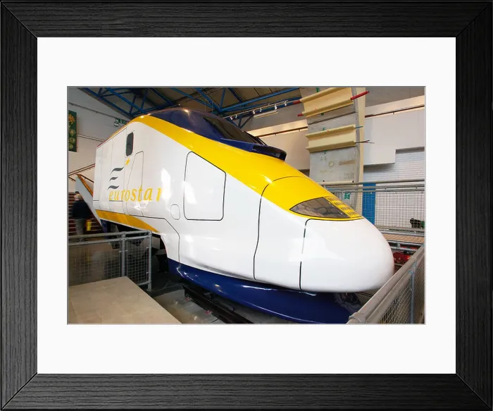 Framed Print : Eurostar train mock-up at the National Railway Museum York England UK Framed Print : Eurostar train mock-up at the National Railway Museum York England UK