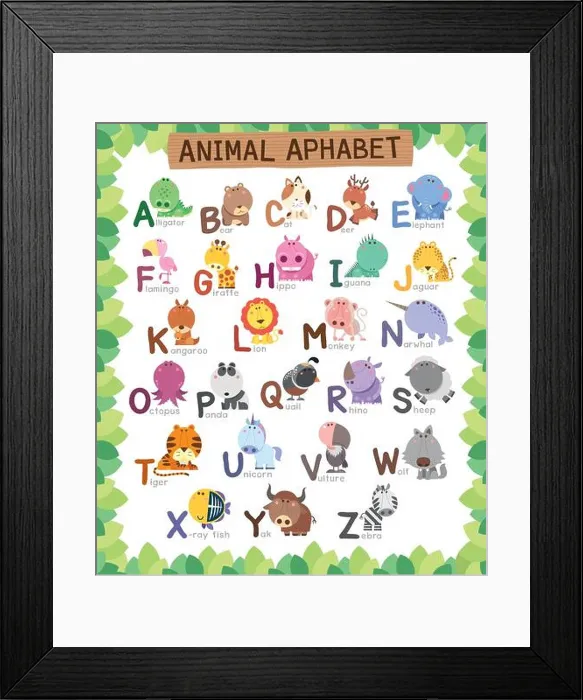 Framed Print : Vector illustration of Animals alphabet for kids. Baby children education. Animal zoo abc alphabet Framed Print : Vector illustration of Animals alphabet for kids. Baby children education. Animal zoo abc alphabet