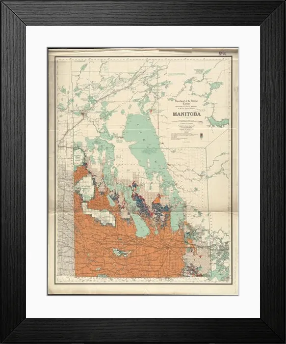 Framed Print : Manitoba : map showing disposition of lands Framed Print : Manitoba : map showing disposition of lands