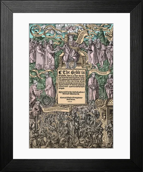 Framed Print : Title page of the Great Bible. 1539. First authorised English translation of the Bible. Commissioned by Thomas Cromwell Framed Print : Title page of the Great Bible. 1539. First authorised English translation of the Bible. Commissioned by Thomas Cromwell