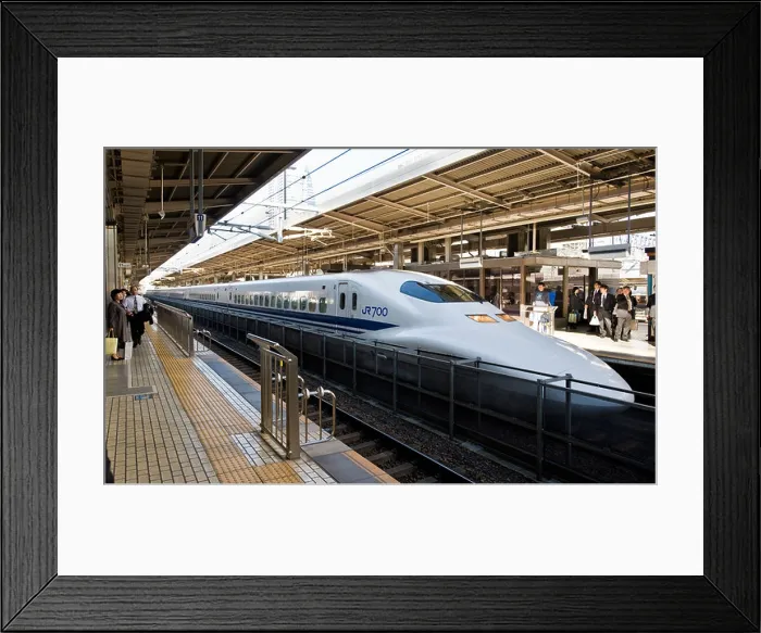 Framed Print : A Nozomi shinkansen train arrives at Nagoya Station Aichi Prefecture Japan Framed Print : A Nozomi shinkansen train arrives at Nagoya Station Aichi Prefecture Japan