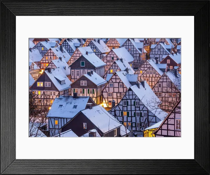 Framed Print : Details of half timbered houses Framed Print : Details of half timbered houses