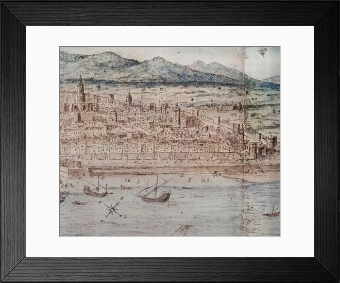 Framed Print : Anton van den Wyngaerde / Barcelona, 1563, Opaque watercolour. Museum: COLECCION PRIVADA Framed Print : Anton van den Wyngaerde / Barcelona, 1563, Opaque watercolour. Museum: COLECCION PRIVADA