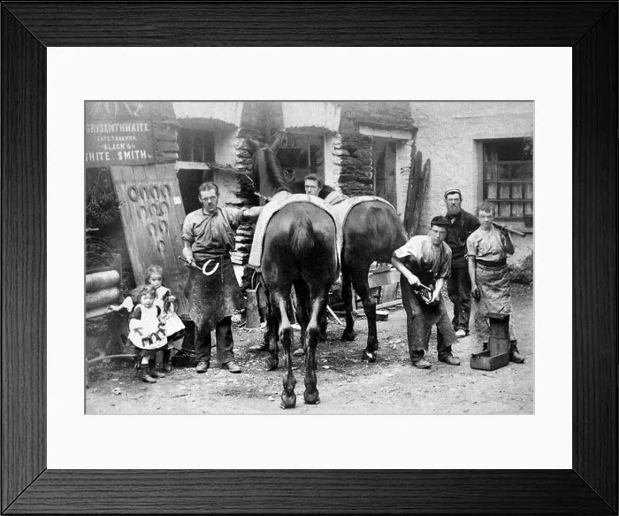 Framed Print : Blacksmith, Bowness early 1900s Framed Print : Blacksmith, Bowness early 1900s