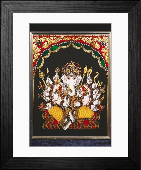 Framed Print : Veera Ganapati, Valiant Ganapati, GANESH IDOL, TANJORE GLASS PAINTING, THANJAVUR, TAMILNADU, INDIA, ASIA Framed Print : Veera Ganapati, Valiant Ganapati, GANESH IDOL, TANJORE GLASS PAINTING, THANJAVUR, TAMILNADU, INDIA, ASIA