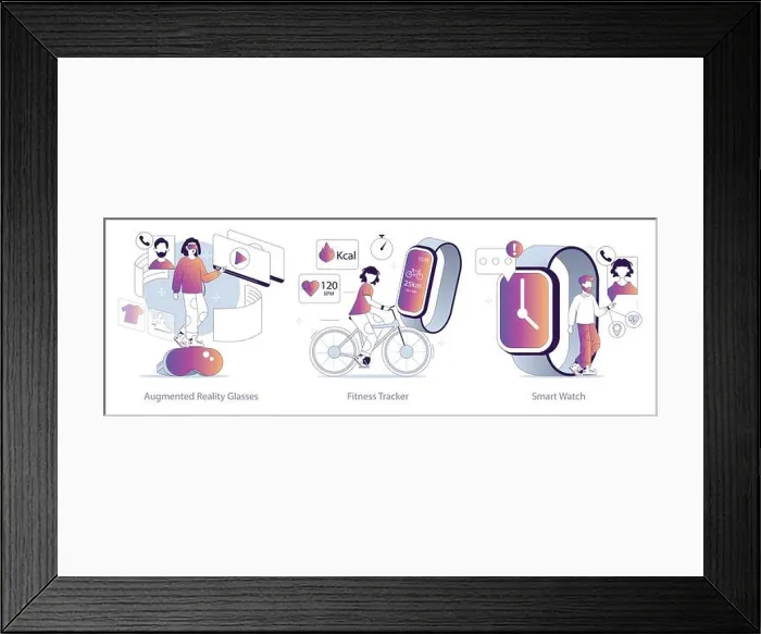Framed Print : Wearable Tech set. Augmented reality glasses Framed Print : Wearable Tech set. Augmented reality glasses