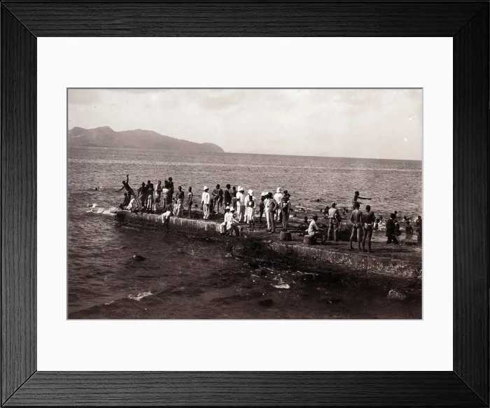 Framed Print : Swimming Pier, Fort de France, Martinique, ca 1900 Framed Print : Swimming Pier, Fort de France, Martinique, ca 1900