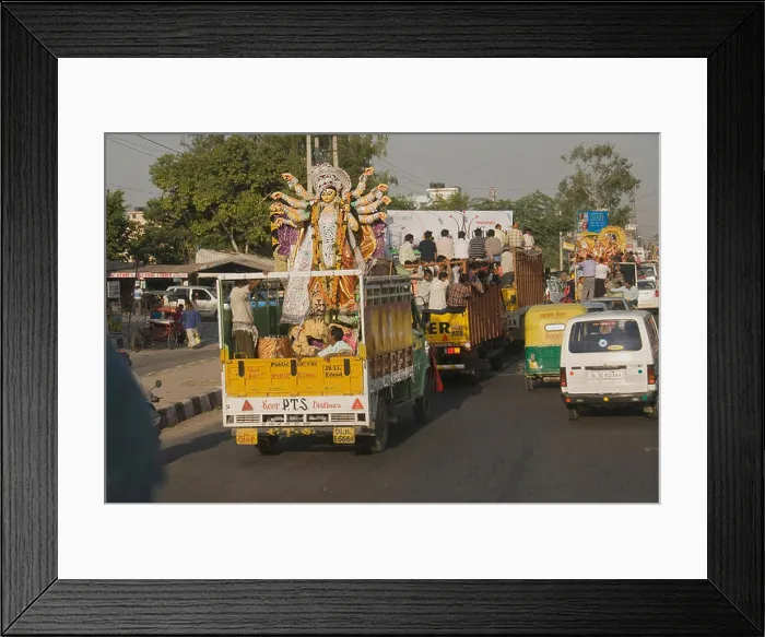 Framed Print : Goddess Durga idol in a truck Framed Print : Goddess Durga idol in a truck
