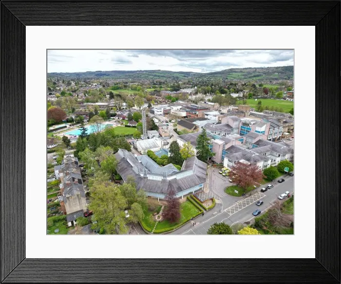 Framed Print : Cheltenham hospital Gloucestershire UK drone aerial view Framed Print : Cheltenham hospital Gloucestershire UK drone aerial view